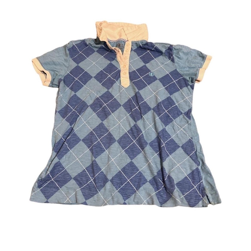 blue argyle t-shirt